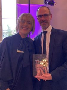 Lyndy congratulating Terry from the Hub